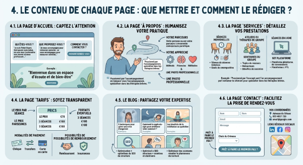 Le contenu de chaque page : que mettre et comment le rédiger ?